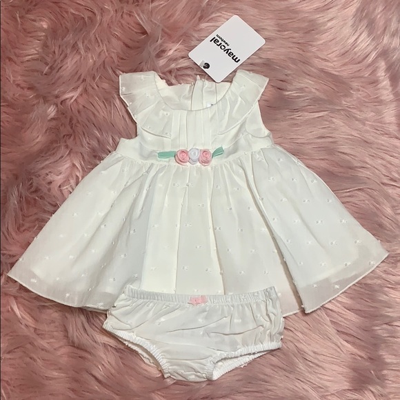 Mayoral Other - NWT Mayoral White Swiss Dot Infant Dress
